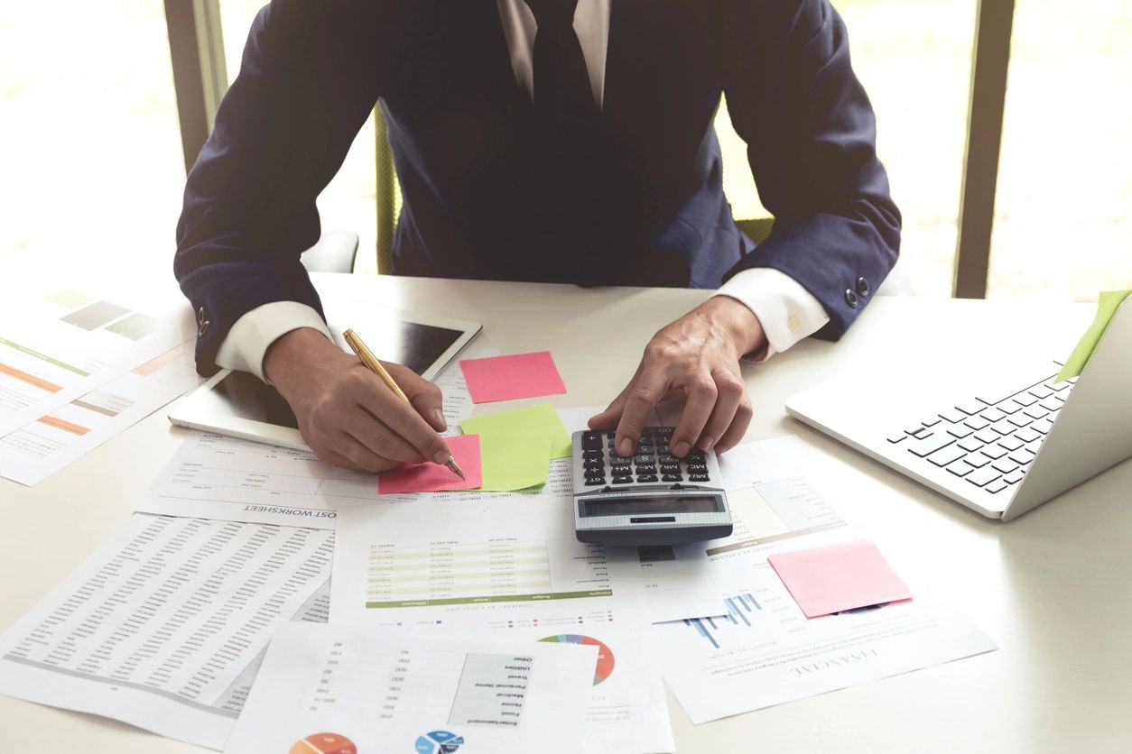 Accountant working at a desk