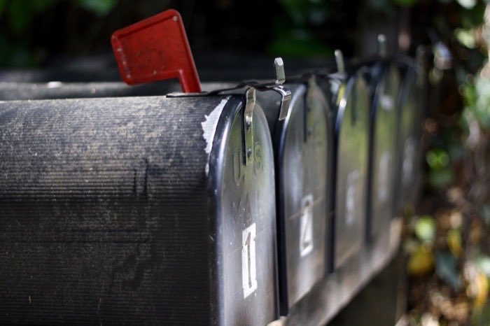 A row of letterboxes