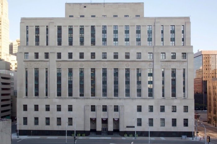 A courthouse facade